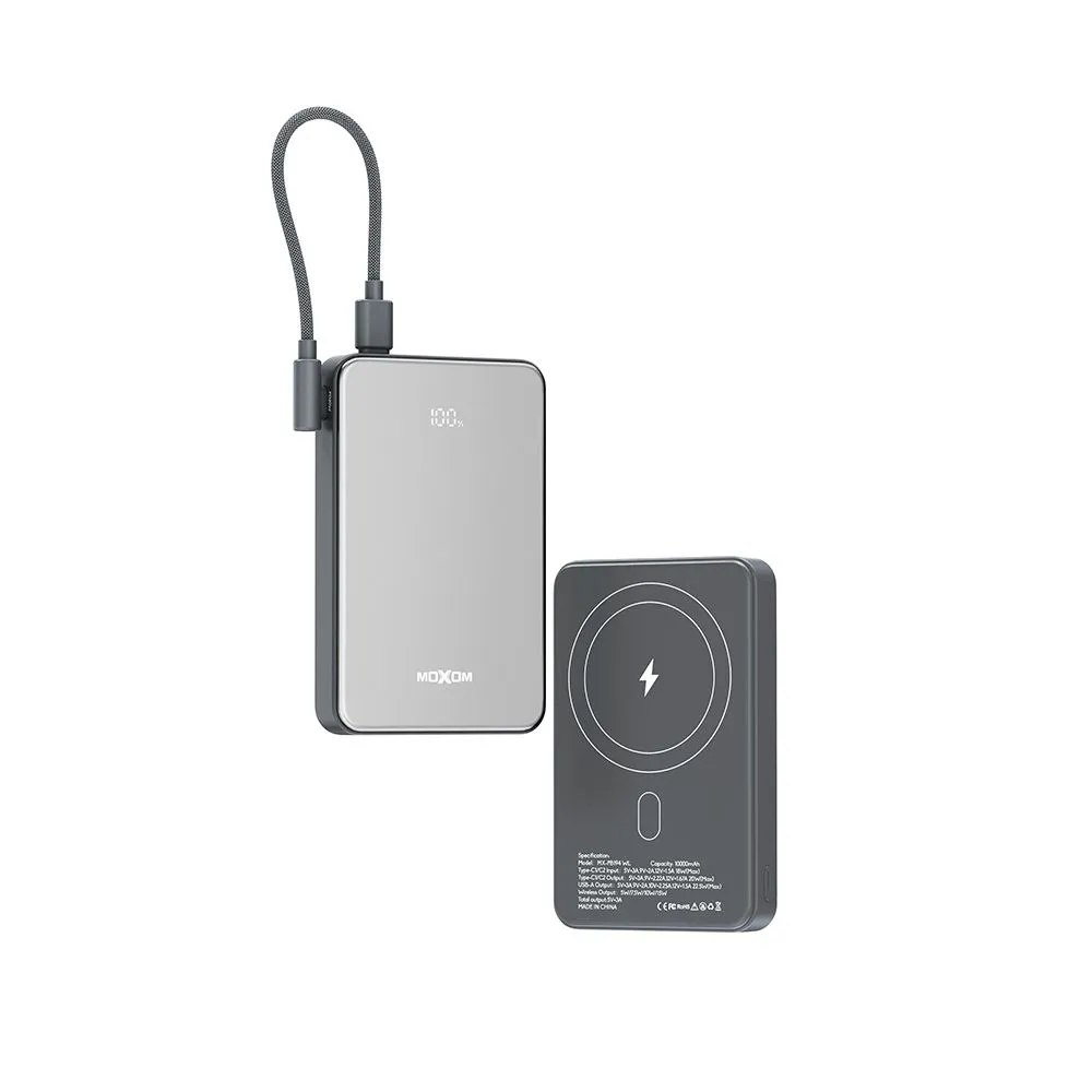 MOXOM Power bank 10000mAh Magsafe MX-PB194/ srebrna
