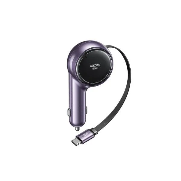 WEKOME Punjač za Auto WP-C50 sa flat Kablom 3.1 tip C 60W/ ljubičasta