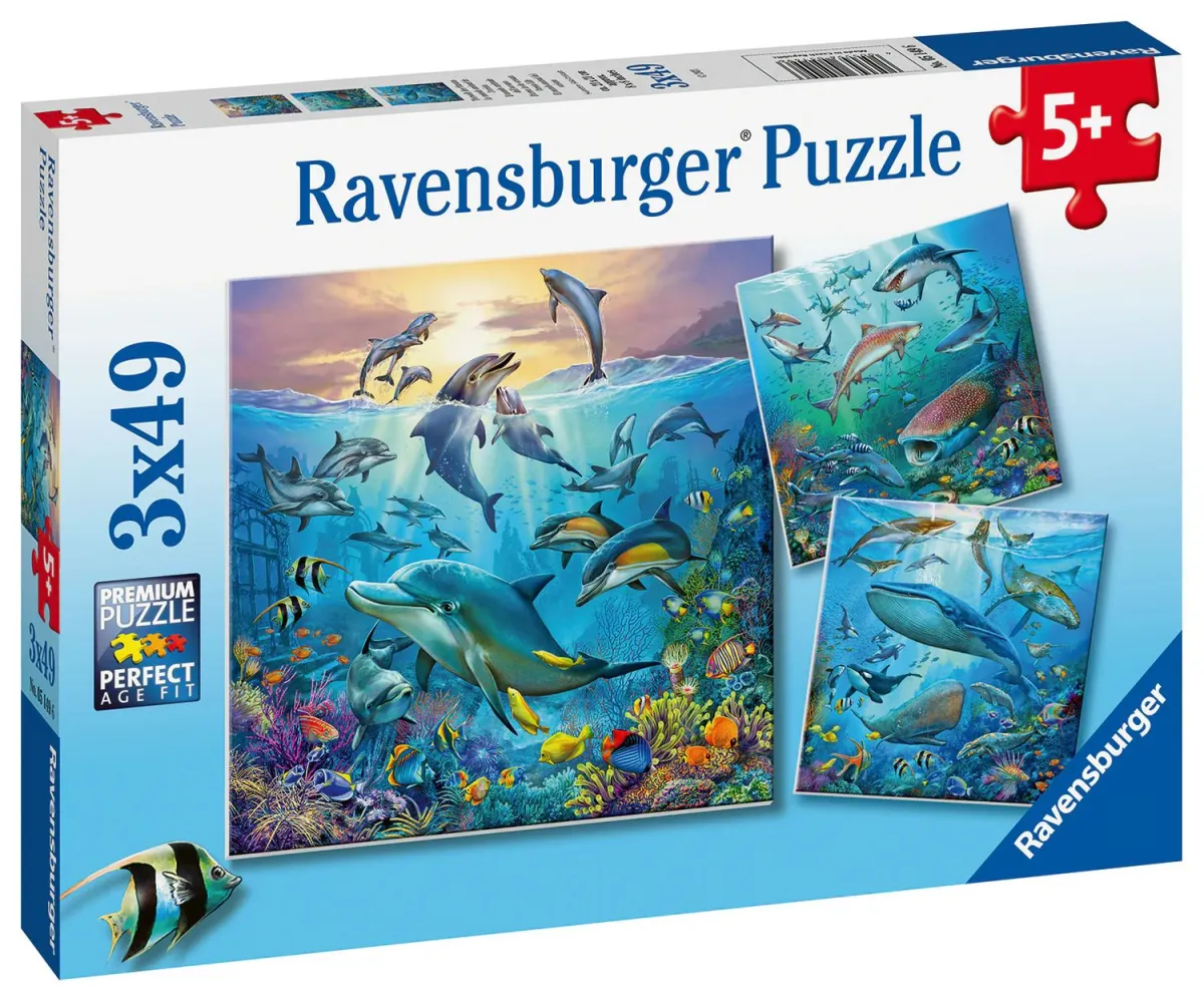 Ravensburger puzzle - Zivot u okeanu - 3x49 delova