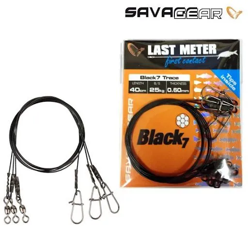 SAVAGE GEAR SAJLE BLACK 7 TRACE 30CM 0.45MM 11KG/3 KOM