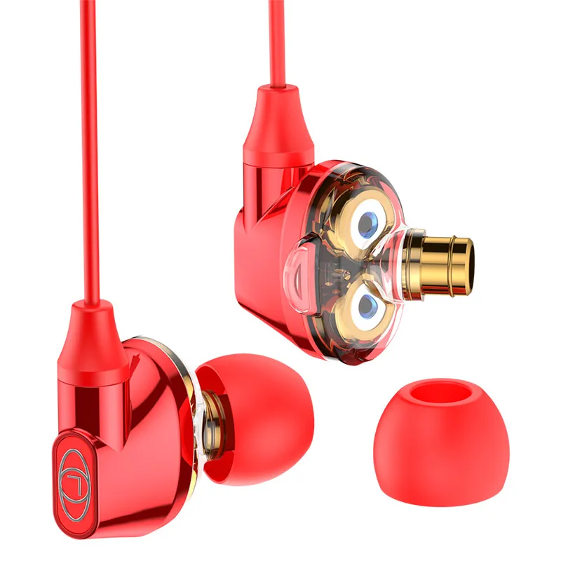 Slušalice Baseus Encok H10 Dual Moving-coil crvene.