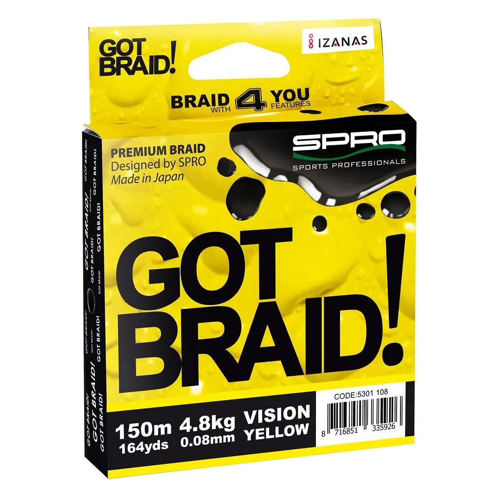 SPRO STRUNA GOT BRAID VISION 150M YELLOW 0/18MM