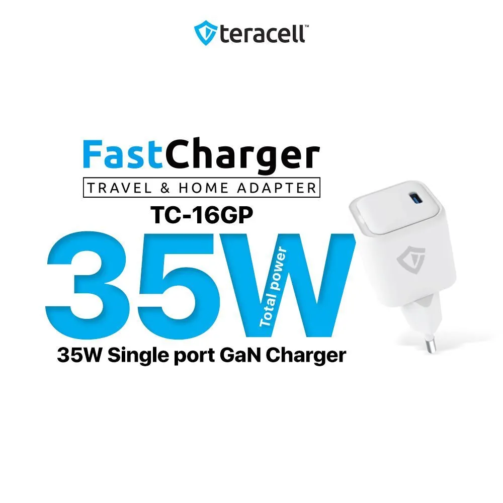 TERACELL Kucni punjac Evolution TC-16GP/ GaN/ PD 3.0/ 35W beli CE