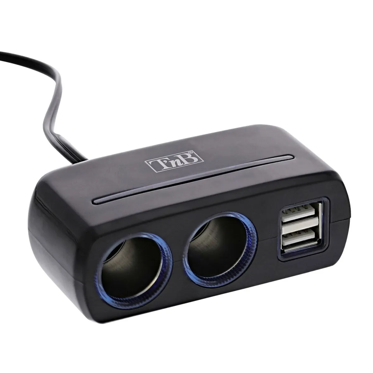TNB Auto Punjač ACGP035221/ produžni/ 2xUSB-A 30W+ 2x12V/ crna