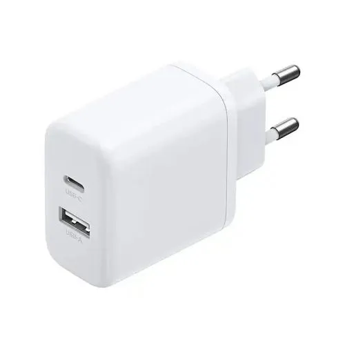 UGREEN Zidni Punjač X227 20W GaN 1x USB-A + 1x USB-C/ bela