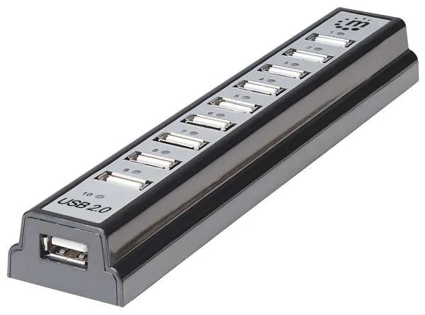 MANHATTAN USB HUB 10port 161572 2.0/480Mbps/Crni