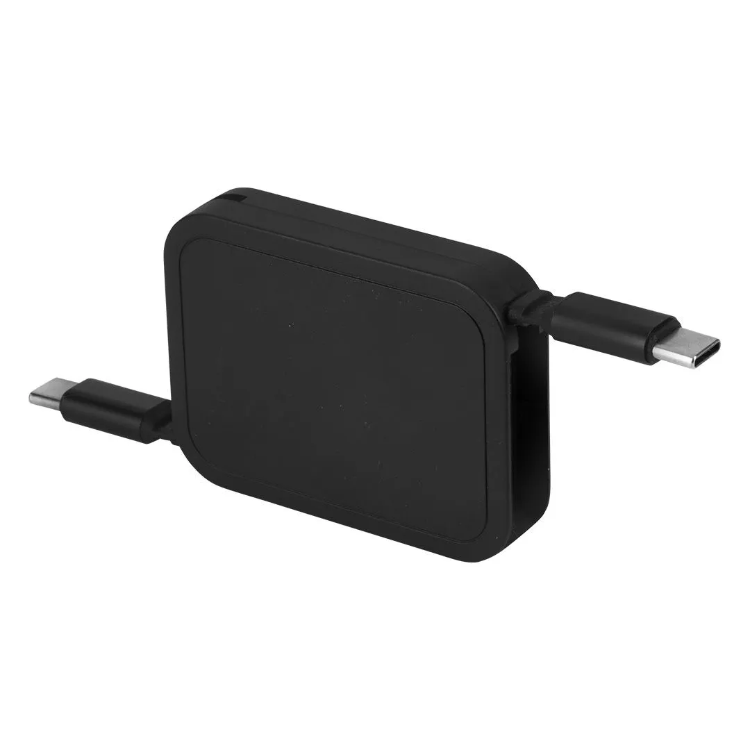 Uvlačivi Type-C kabl GALVAN 240W – Type-C na Type-C/ PD/ najlon/ crni