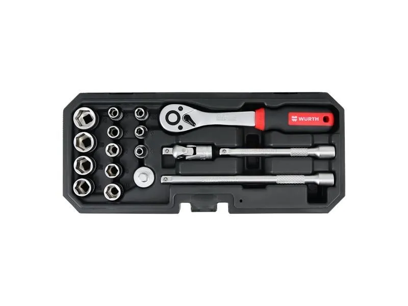 WURTH Set nasadnih ključeva 1/4''6ugaoni Red Stripe 17kom