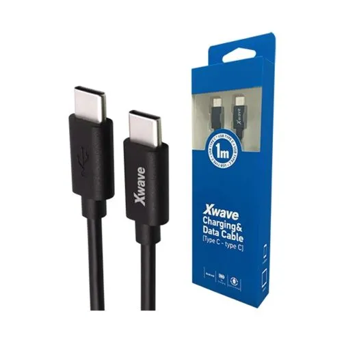 XWAVE Kabl Type C na Type C 1m/3A/65W/ crna