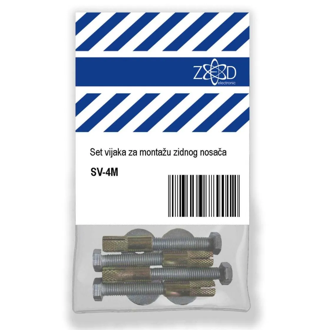ZED electronic Set vijaka za montažu zidnog nosača/ 4 sarafa u pak. MET. - SV-4M