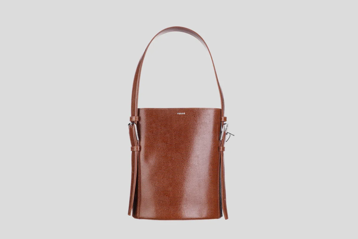 COPERNI Torba COPBA127F6085/PL26 LIZARD PRINT ERGONOMIC BUCKET BROWN CAMEL