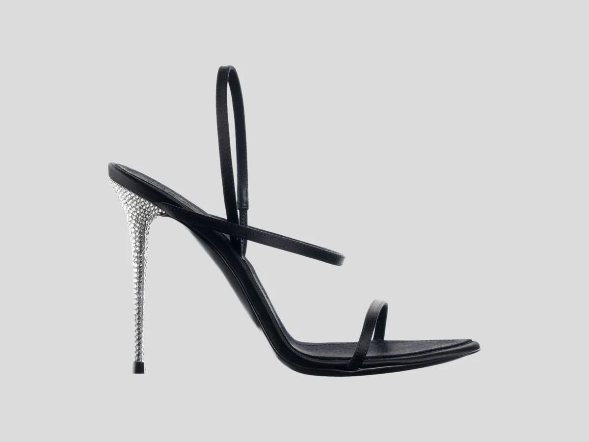 GIUSEPPE ZANOTTI Sandale E600023 001/PL26  RASO DOPPIATO NERO