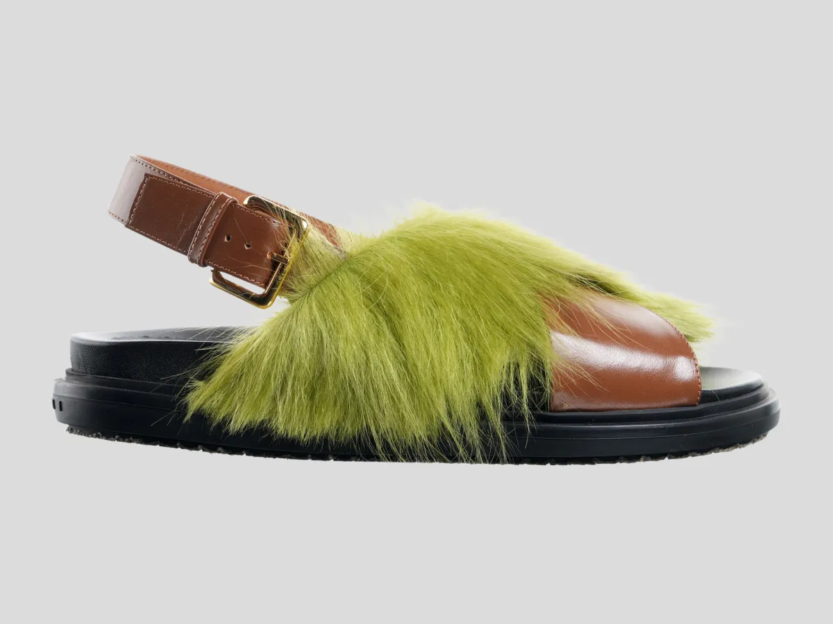 MARNI Sandale FBMS018101 P7614 ZP084/PL26 BROWN/LIME