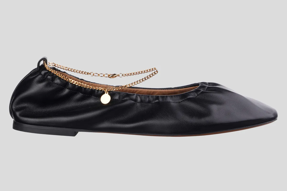STELLA MCCARTNEY Cipele 810659E00291/PL26 Ballerina Stretch Alter Mat W/ Chain Detail 1000 BLACK