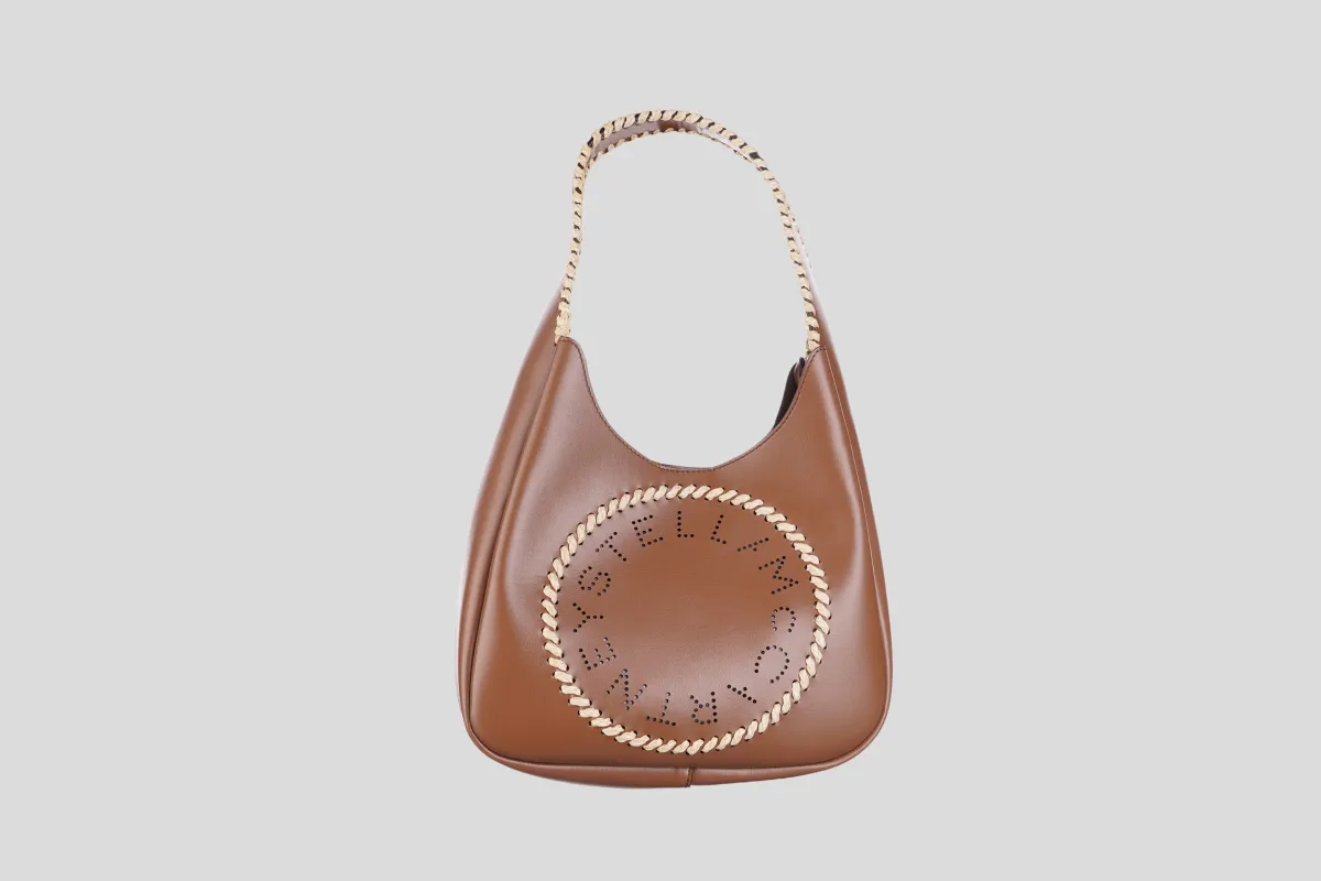 STELLA MCCARTNEY Torba 7B0113WP0704/PL26 Logo Small Hobo Bag Eco Alter Mat & Raffia Braid