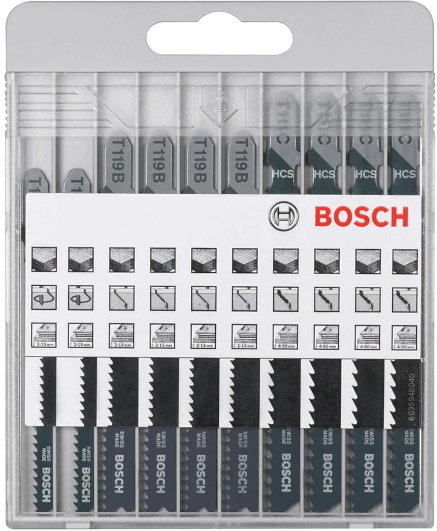 Bosch 10-delni set listova ubodne testere Basic for Wood T 119 BO (2x); T 119 B (4x); T 111 C (4x)