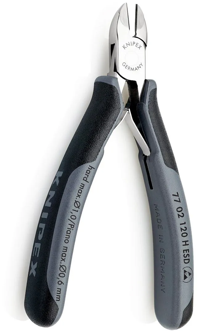 Knipex precizne kose sečice za elektroniku sa umetnutom oštricom od tvrdog metala 120mm (77 02 120 H ESD)