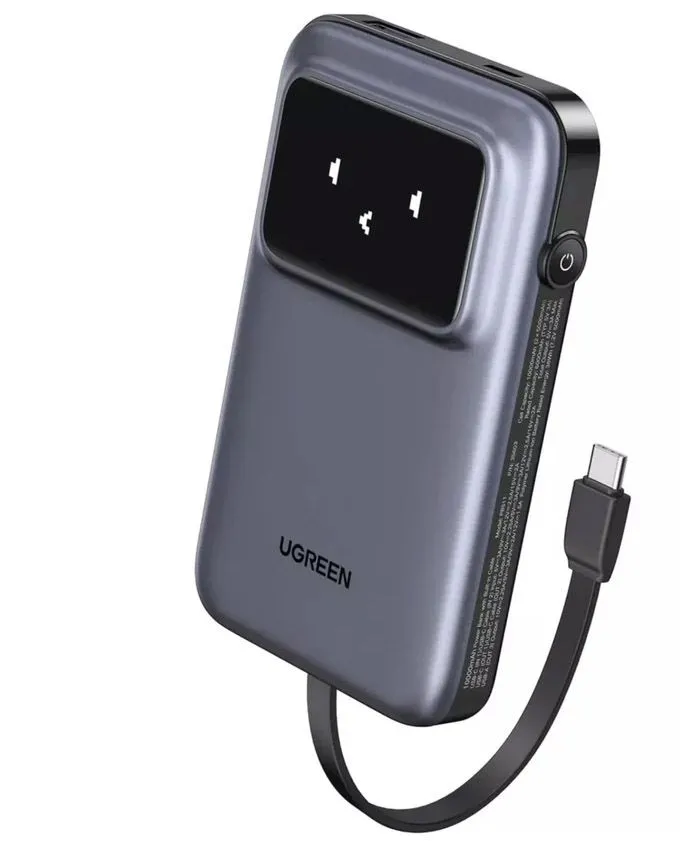 Power Bank UGREEN PB511 10.000mAh Power Bank with Built-in Cable