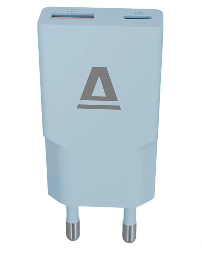 PunjaÄ AVAX CH641LB Nano Slim / USB-C + USB-A / 30W / Light Blue
