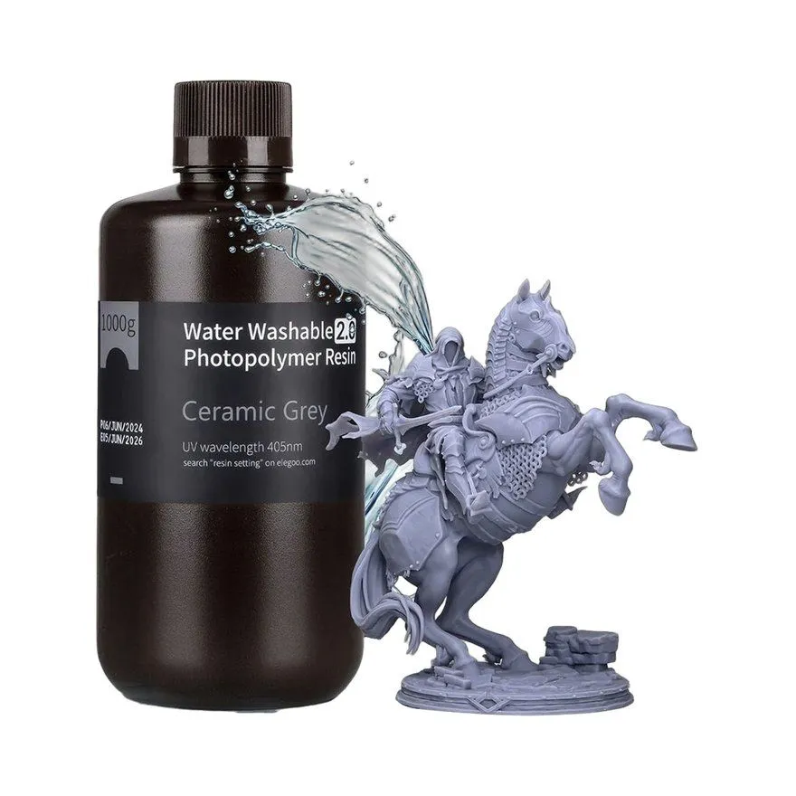 Resin Elegoo Water Washable Resin 2.0 1000g Ceramic Grey