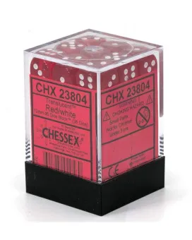 Kockice Chessex - Translucent - Red & White - Dice Block 12mm (36)