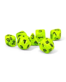 Kockice Chessex - Vortex Mega-hedral - Bright Green & Black (7)