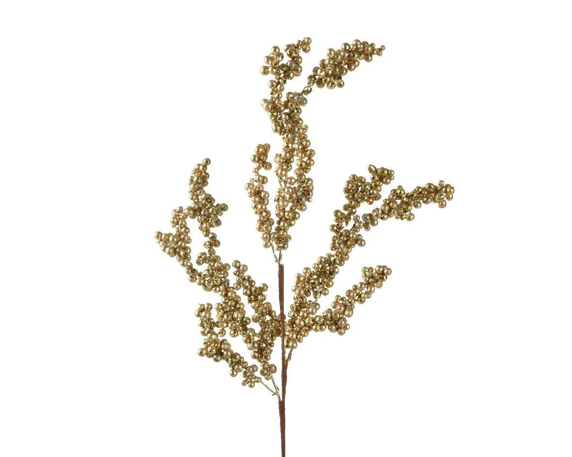 Grana - bobice penaste zlatne sa gliterom - 70 cm