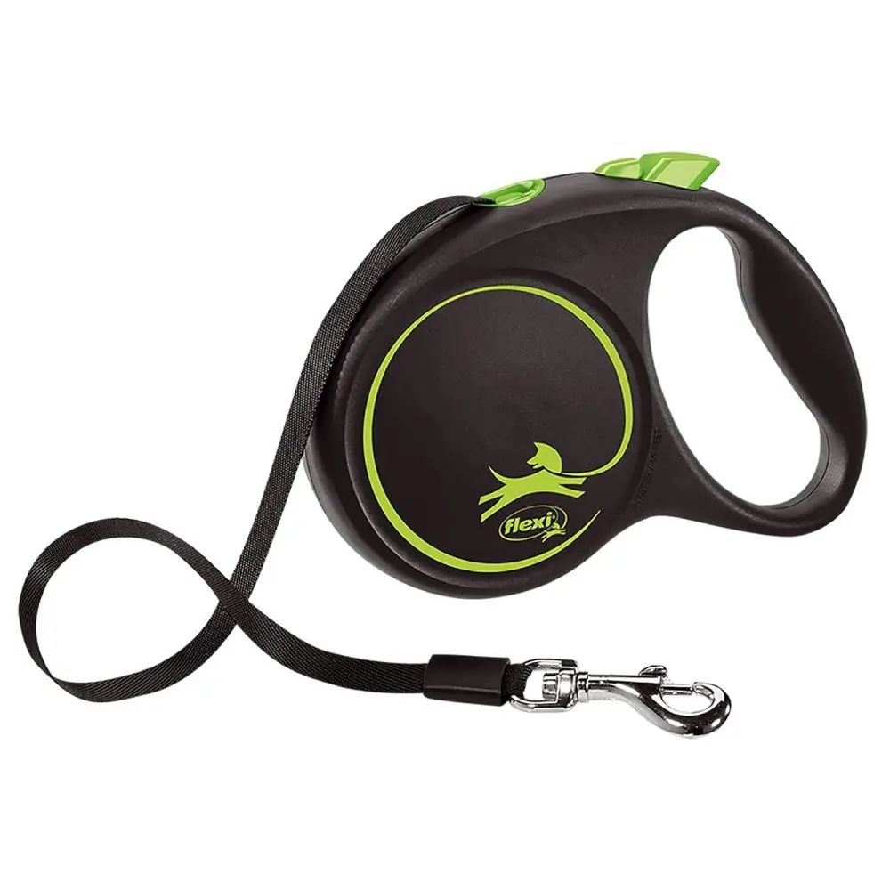 FLEXI Black Design M Tape 5m Povodac za pse Zeleni