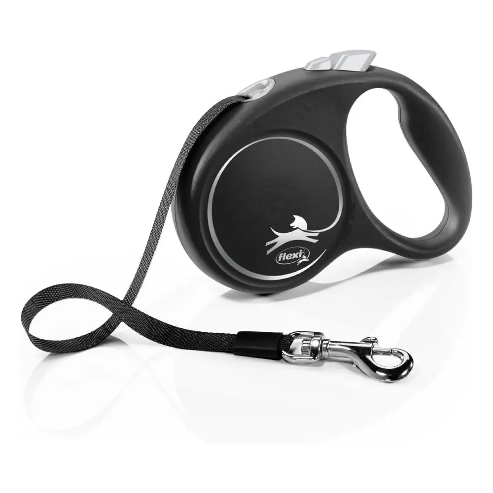 FLEXI Black Design S Tape 5m Povodac za pse Srebrni