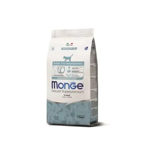 MONGE Kitten Monoprotein Pastrmka 1.5 kg Suva hrana za mačke