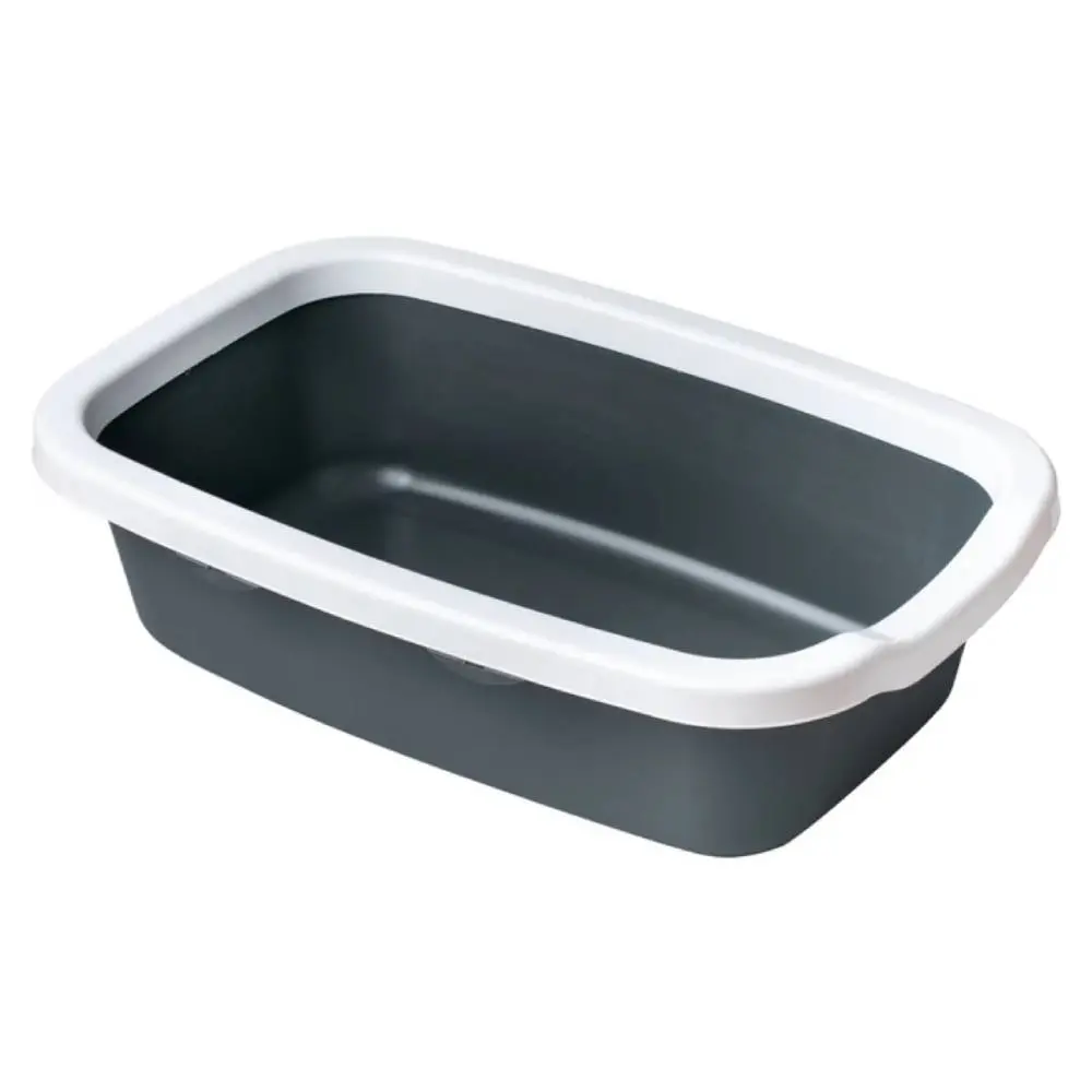 PETMAX Pravougaoni toalet za mačke Siva 58x38.5x16cm