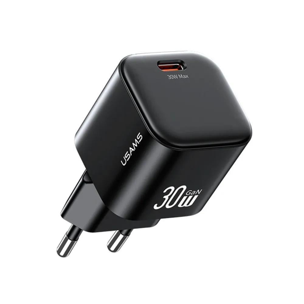USAMS SJ712USB02 30W USB-C Black Adapter