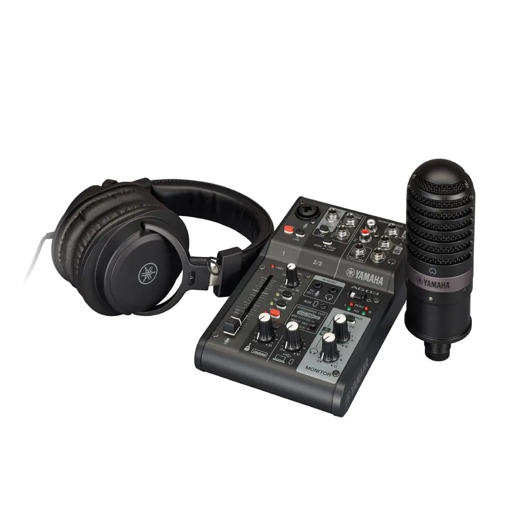 YAMAHA AG03MK2 LSPK Black Live Streaming komplet