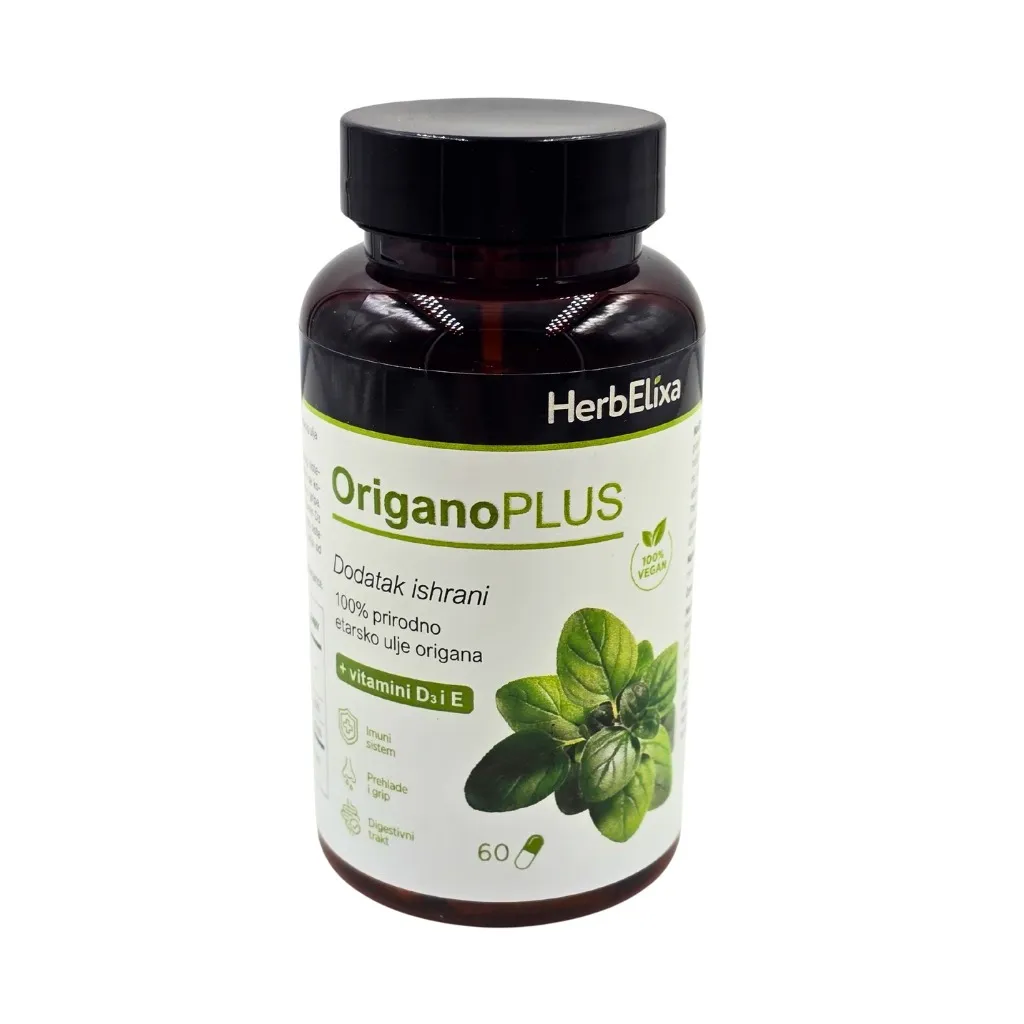 Origano Plus Herbelixa – 60 kapsula sa vitaminima D3 i E