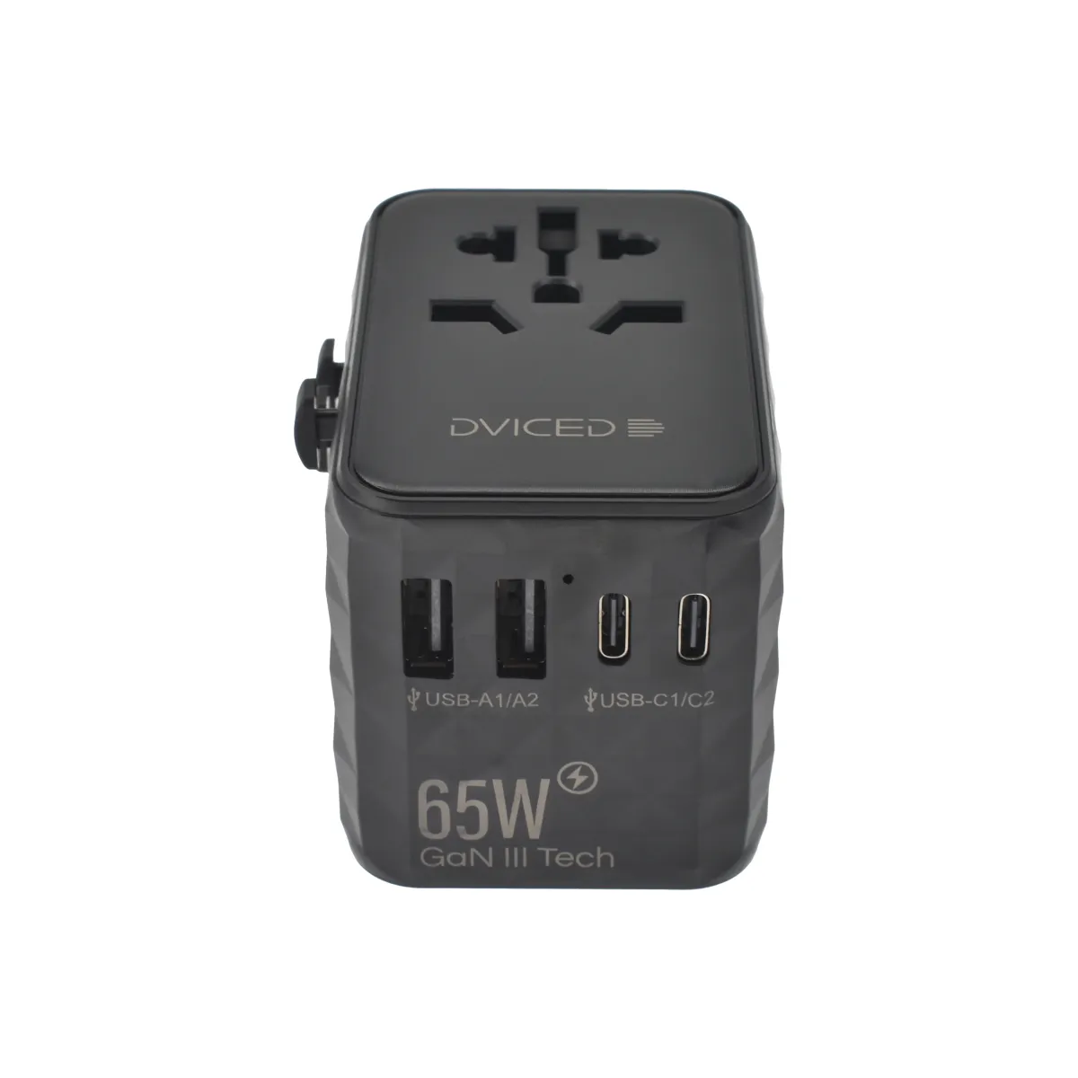 Dviced Univerzalni putni adapter 65W GaN - Black
