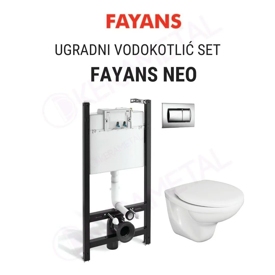 SET Fayans NEO ugradni vodokotlić, WC šolja NEO I WC daska KWD 01 BASIC