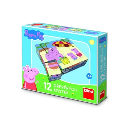 Dino peppa pig drvene kockice 12 komada ( 11181 )