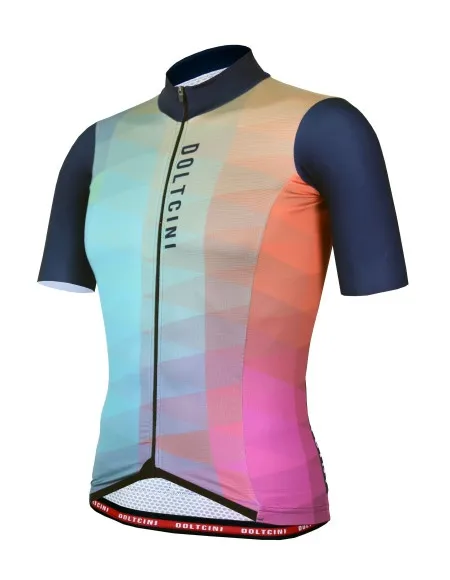 Doltcini dečiji biciklistički dres katkog rukava pro multicolore - pozza kids,6godina ( 1694-6god )