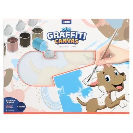 Junior graffiti canvas blind ram sa skicom kuca bela 30x40cm ( 132955 )