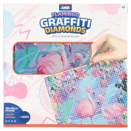 Junior graffiti diamonds blind ram sa bockalicama flamingo bela 30x30cm ( 132968 )