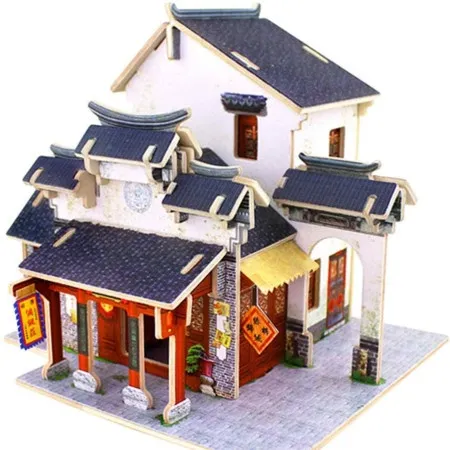 Robotime 3d drvena slagalica - Prodavnica svile ( 533)