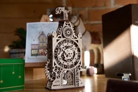 Ugears 3d mehaničke puzzle: STARI TORANJ SA SATOM ( 1387)