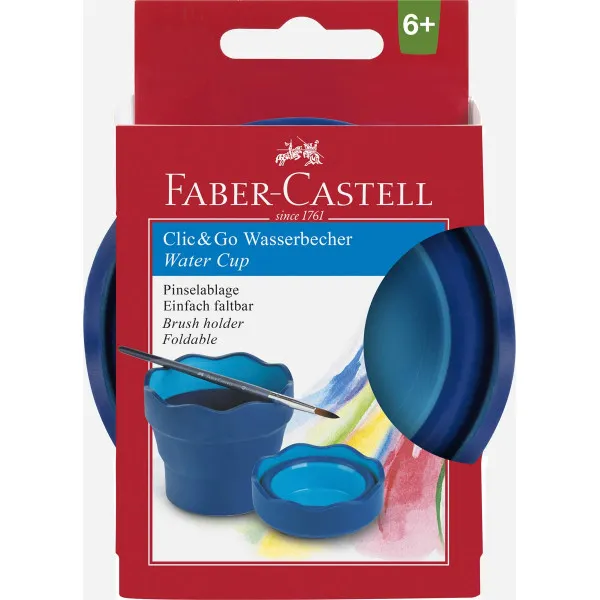 Čaša za vodene bojice FABER-CASTELL Clic & Go PLAVA