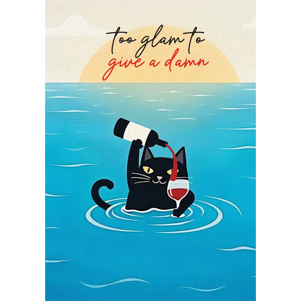 Čestitka TOO GLAM TO GIVE A DAMN -