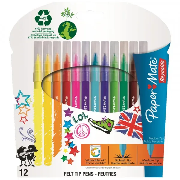 Flomasteri PAPERMATE MEDIUM TIP 1/12