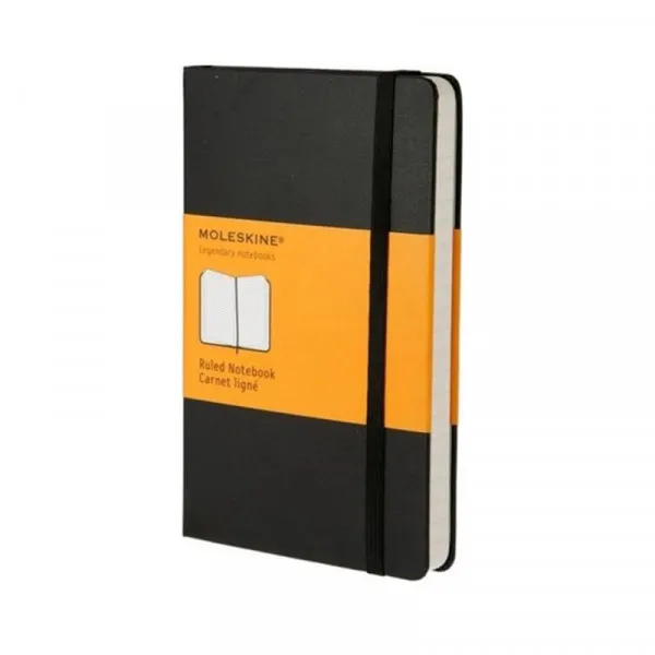 Notes MOLESKINE RULED BLACK HARD 9x14 cm
