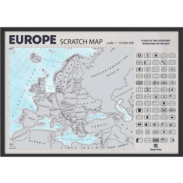 URAMLJENA GREB-GREB MAPA EVROPE NA ENGLESKOM