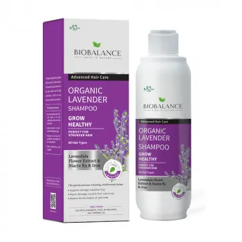 BIOBALANCE Organic Lavander Shampoo for Longer and Stronger Hair 330 ml