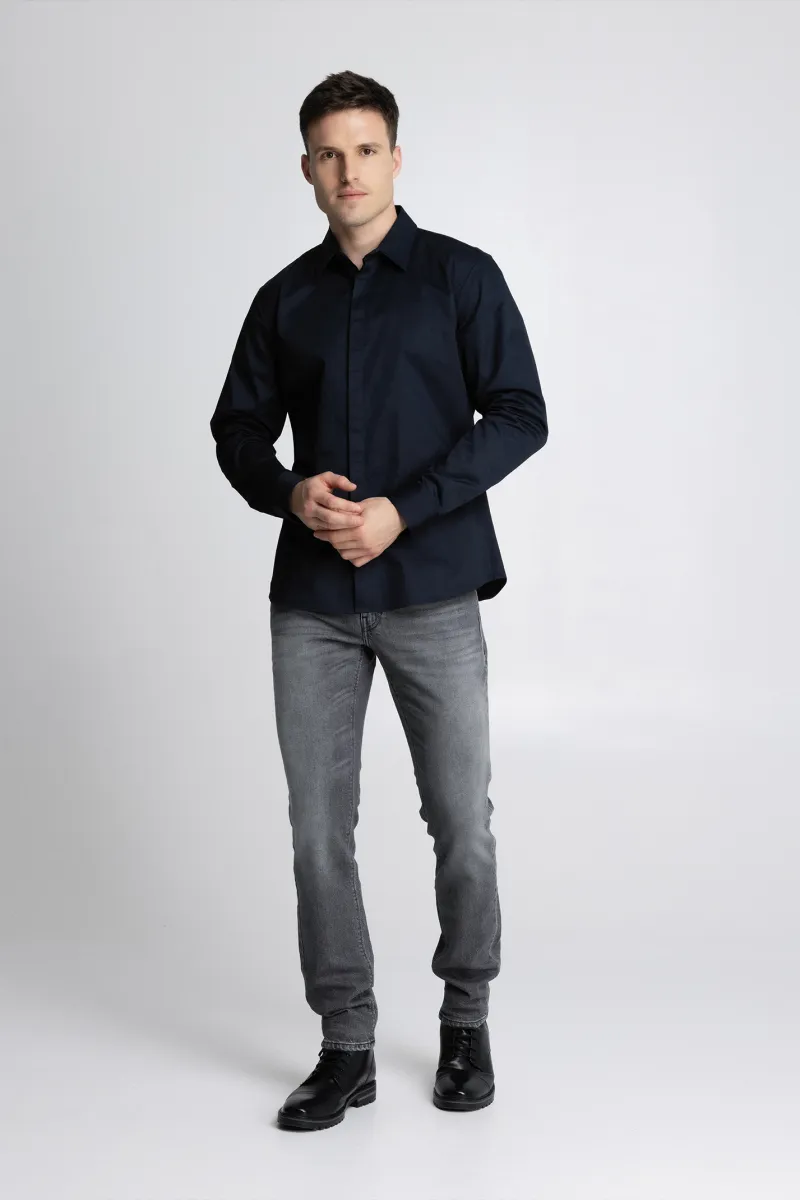 Muška teget košulja-regular fit model