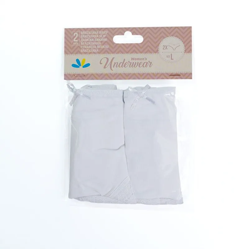 Lilly basic set gaćica brasiliana sa čipkom bele L